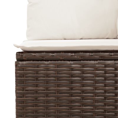 vidaXL Salon de jardin et coussins 11 pcs marron résine tressée