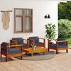 vidaXL Salon de jardin 5 pcs avec coussins gris foncé Bois massif