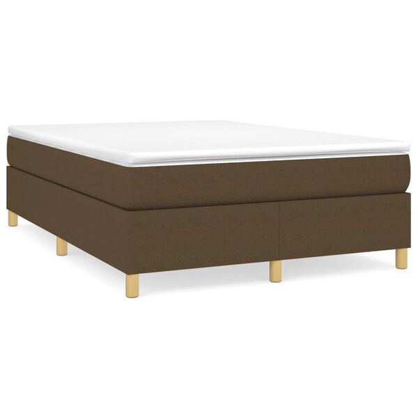 vidaXL Cadre de lit marron fonc&eacute; 140x190 cm tissu