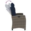 vidaXL Banc inclinable de jardin avec coussins gris r&eacute;sine tress&eacute;e