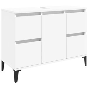 vidaXL Meuble d'&eacute;vier blanc 80x33x60 cm bois d'ing&eacute;nierie