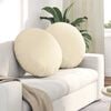 vidaXL Coussins de si&egrave;ge 2 pcs Cr&egrave;me &Oslash; 80 cm Tissu en velours c&ocirc;tel&eacute;