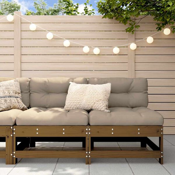 vidaXL Canapés centraux avec coussins 2 pcs marron miel