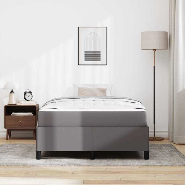 vidaXL Cadre de lit avec matelas Gris 120 x 190 cm tissu