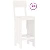 vidaXL Ensemble de bar de jardin 7 pcs blanc bois de pin massif