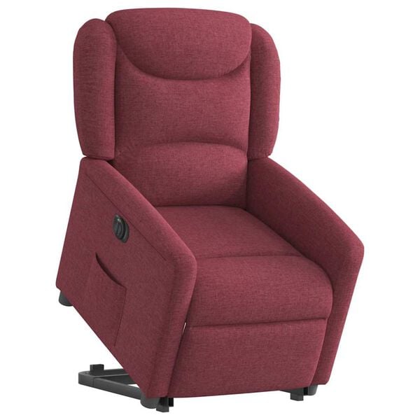 vidaXL Fauteuil inclinable &eacute;lectrique rouge bordeaux tissu