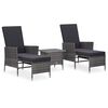 vidaXL Salon de jardin 3 pcs avec coussins R&eacute;sine tress&eacute;e Gris