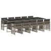 vidaXL Ensemble &agrave; manger de jardin 11pcs avec coussins gris poly rotin