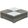 vidaXL Salon de jardin 5 pcs avec coussins r&eacute;sine tress&eacute;e gris