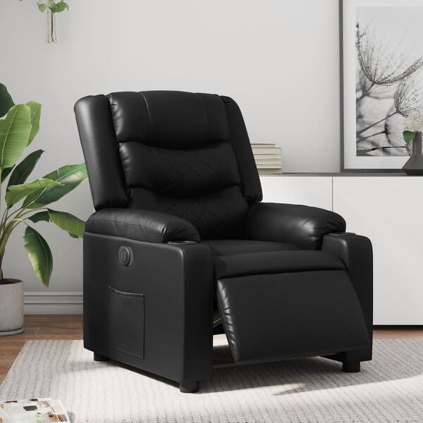 vidaXL Fauteuil inclinable &eacute;lectrique Noir Similicuir