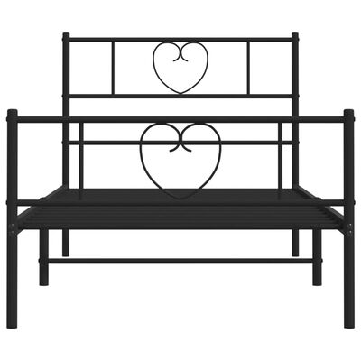 vidaXL Cadre de lit métal sans matelas avec pied de lit noir 107x203cm