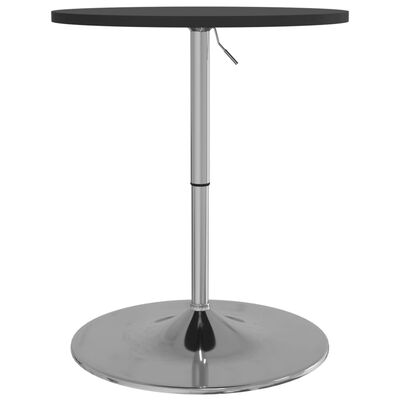 vidaXL Table de bar noir 60x60x90 cm bois d'ingénierie et acier chromé