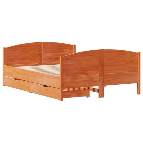 vidaXL Cadre de lit sans matelas cire marron 140x200cm bois pin massif