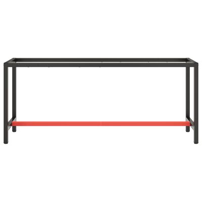 vidaXL Cadre de banc de travail Noir et rouge mat 190x50x79 cm Métal