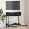 vidaXL Table console Ch&ecirc;ne noir 75 x 34,5 x 75 cm Bois d'ing&eacute;nierie