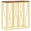 vidaXL Table console dor&eacute; acier inoxydable et bois massif r&eacute;cup&eacute;ration