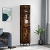 vidaXL Buffet haut Ch&ecirc;ne fum&eacute; 34,5x34x180 cm Bois d'ing&eacute;nierie
