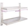 vidaXL &Eacute;tag&egrave;re murale &agrave; 2 niveaux Acier inoxydable 100x30 cm