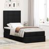 vidaXL Cadre de lit ottoman avec matelas noir 90x200 cm tissu