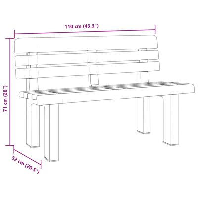 vidaXL Banc de jardin anthracite 110x52x71 cm polypropylène