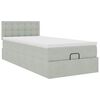 vidaXL Cadre de lit ottoman et matelas gris clair 90x190 cm velours