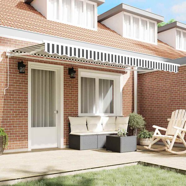 vidaXL Auvent R&eacute;tractable Anthracite et blanc 400 x 200 cm