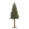vidaXL Sapin de No&euml;l mince Vert 180 cm PVC et bois de pin massif