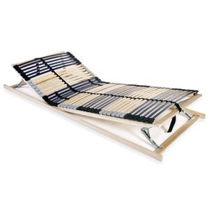 vidaXL Sommier &agrave; lattes sans matelas avec 42 lattes 7 zones 90x200 cm