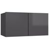 vidaXL Ensemble de meuble TV 8 pcs Gris brillant Bois d'ing&eacute;nierie