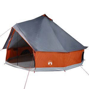 vidaXL Tente familiale tipi 8 personnes gris et orange imperm&eacute;able