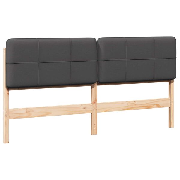 vidaXL T&ecirc;te de lit capitonn&eacute;e Brun et gris fonc&eacute; 180 cm Pin massif
