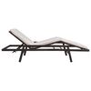 vidaXL Chaise longue avec coussin R&eacute;sine tress&eacute;e Marron