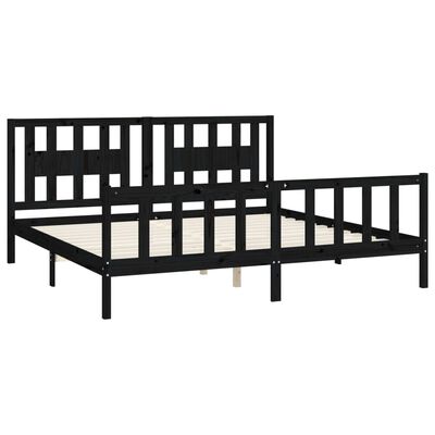 vidaXL Cadre de lit sans matelas noir bois massif de pin 200x200 cm