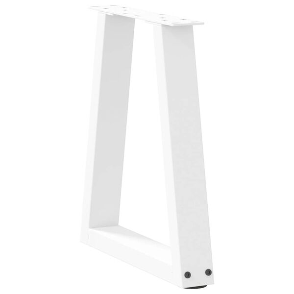 vidaXL Pieds de table basse en forme de V, 2 pi&egrave;ces, blanc, 38 x (42-43,3) cm, acier