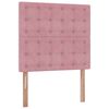 vidaXL Cadre de lit ottoman avec matelas rose 90x190 cm velours