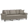 vidaXL Canap&eacute; 3 places oreillers et coussins Gris clair 180 cm Velours