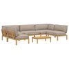 vidaXL Ensemble de Canap&eacute;s Uni 6 pcs Taupe Bois d'Acacia Massif