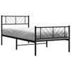 vidaXL Cadre de lit métal sans matelas avec pied de lit noir 107x203cm