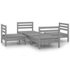 vidaXL Salon de jardin 5 pcs Gris Bois de pin massif