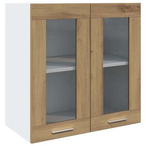 vidaXL Armoire murale de cuisine "Lyon" avec porte vitr&eacute;e Ch&ecirc;ne artisanal 60 x 31 x 60 cm