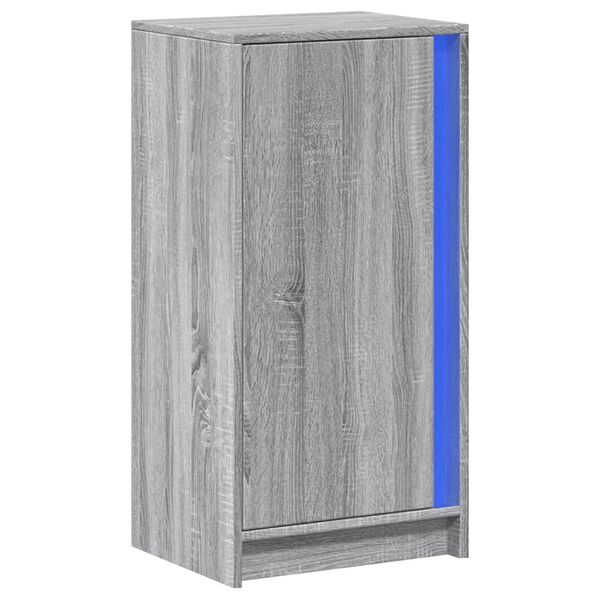 vidaXL Buffet avec LED sonoma gris 42,5x34x85 cm bois d'ing&eacute;nierie