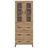 vidaXL Haut Armoire Montage mural Ch&ecirc;ne artisanal 69,5 x 34 x 180 cm