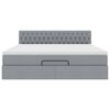 vidaXL Lit ottoman avec matelas gris clair 160x200 cm tissu