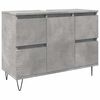 vidaXL Armoire salle de bain gris b&eacute;ton 80x33x60cm bois d'ing&eacute;nierie