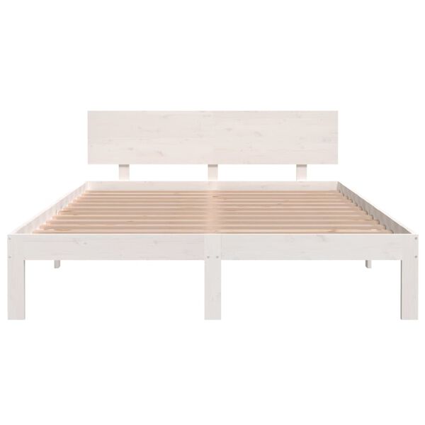 vidaXL Cadre de lit sans matelas blanc bois de pin massif 140x200 cm