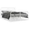 vidaXL Cadre de lit m&eacute;tal sans matelas et pied de lit blanc 135x190 cm