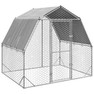 vidaXL Poulailler avec toit 2,5x2x2,25 m acier galvanis&eacute;