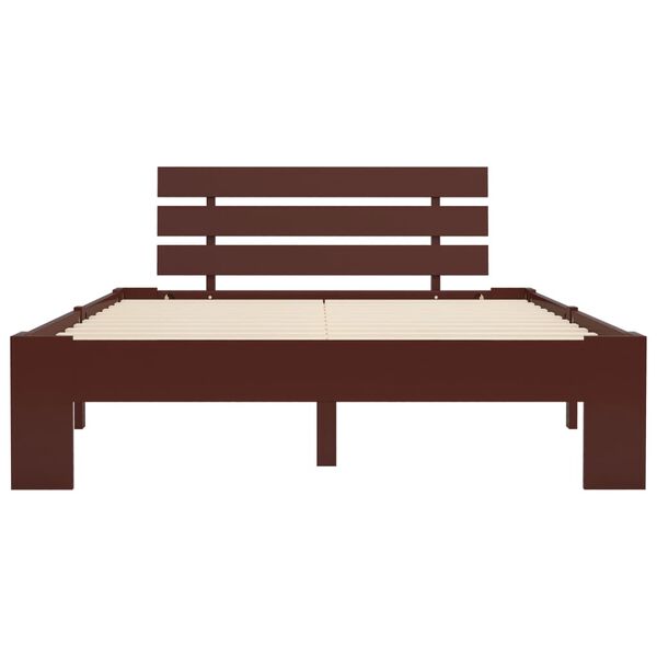 vidaXL Cadre de lit sans matelas marron fonc&eacute; pin massif 120x200 cm