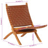 vidaXL Chaise de relaxation pliable marron cuir v&eacute;ritable