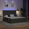 vidaXL Lit avec des lumi&egrave;res &agrave; LED Gris fonc&eacute; 180 x 200 cm tissu